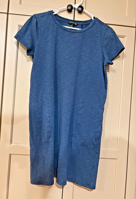 Toad&Co Striped Short Sleeve Windmere T-Shirt Dress, Pockets  Blue size Medium