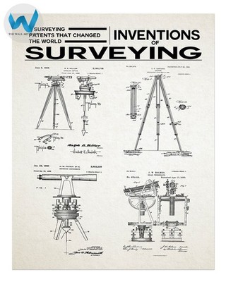 Vermessungsinstrumente Patentposter - Vermessungsgeräte Dekor - 18x24 oder...
