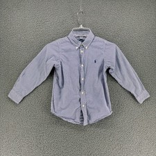 Polo Ralph Lauren Shirt Youth 6 Blue Check Long Sleeve