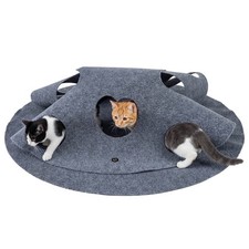 40  Interactive Foldable Cat Tunnel w/8 Funny Cat Holes Pet Accessory for Indoor