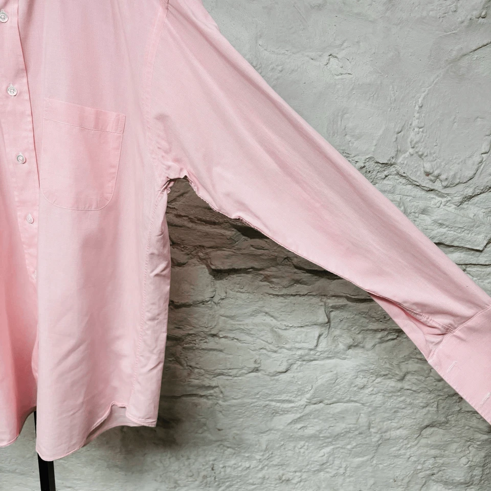 Camisa de vestir Burberry London para hombre talla 16 regular rosa claro puños franceses Foto 4 de 4