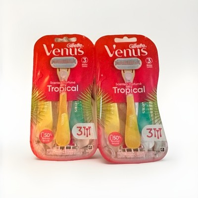 2× Gillette Venus Tropical Disposable Razors, 3 Razors Per Pack, Total 6 Razors