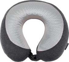 Travelon Cooling Gel Neck Donut Plane Flight Pillow, Charcoal, 13" x 12" x 4"