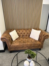 Chesterfield Sofa Handmade Pu- Leather 2 Seater Settee