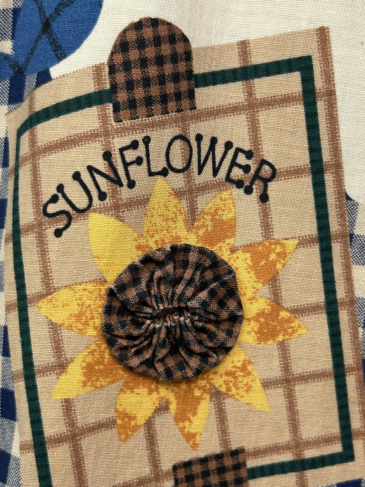 Sunflower Patchwork Vest Womens Medium Gingham Co… - image 4