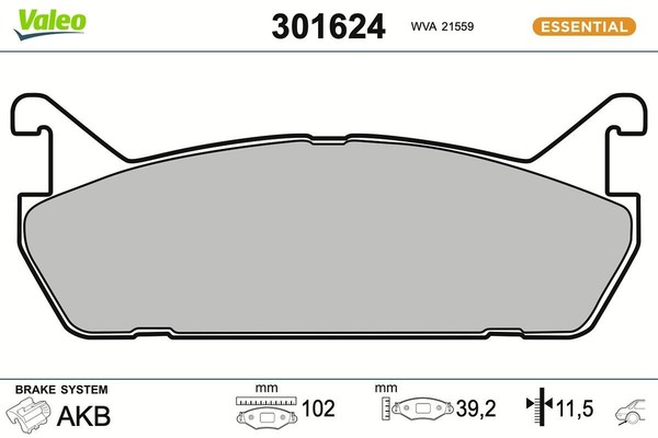 Bremsbelagsatz Scheibenbremse Hinten Valeo 301624 FÜR Daihatsu Mazda Suzuki-image