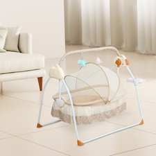 Portable Electric Bluetooth Baby Swing Cradle Bassinet Rocking Crib Infant Bed