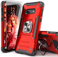 Samsung Galaxy S10e Case Kickstand Heavy Duty Protective PC TPU Hard Cover RED