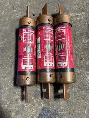 Lot of 3 Littelfuse 175 Amp 600 Vac Indicator Fuse IDSR175