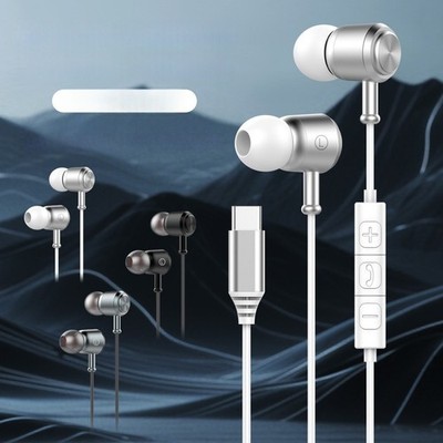 HiFi Wired Earbuds with Microphone 3.5mm Type C In Ear Headphones for Gaming