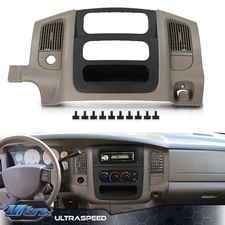 Dash Radio Bezel Climate Trim Panel Vent Beige Fit For 02-05 Dodge Ram 1500-2500