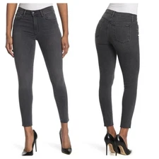 Joes Jeans High Rise Skinny Ankle Jeans Raw Hem 31 Irvine Grey Wash Flawless