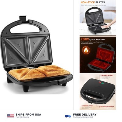 OSTBA Sandwich Maker, 2 Slice Grilled Cheese Maker with Non-stick Triangle Pl...
