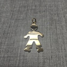 Vintage Gold Child-Shaped Charm Pendant   Engraved "Lonnie"