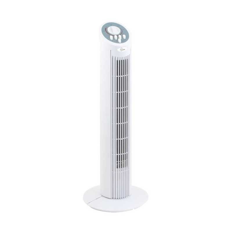 Ventilateur colonne anti chaleur DAKOTA blanc 50W pour rafraîchir les pièces chaudes