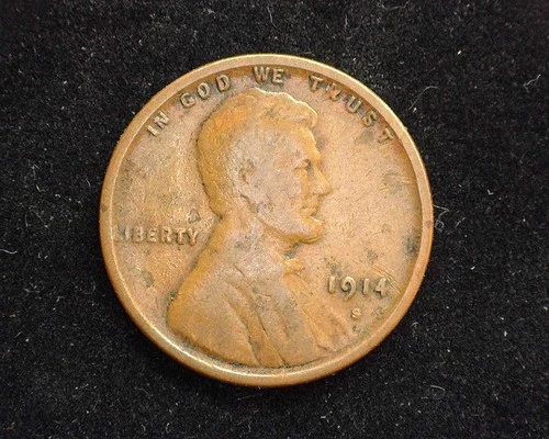 HS&C: 1914 S Lincoln Wheat Penny/Cent VG - US Coin