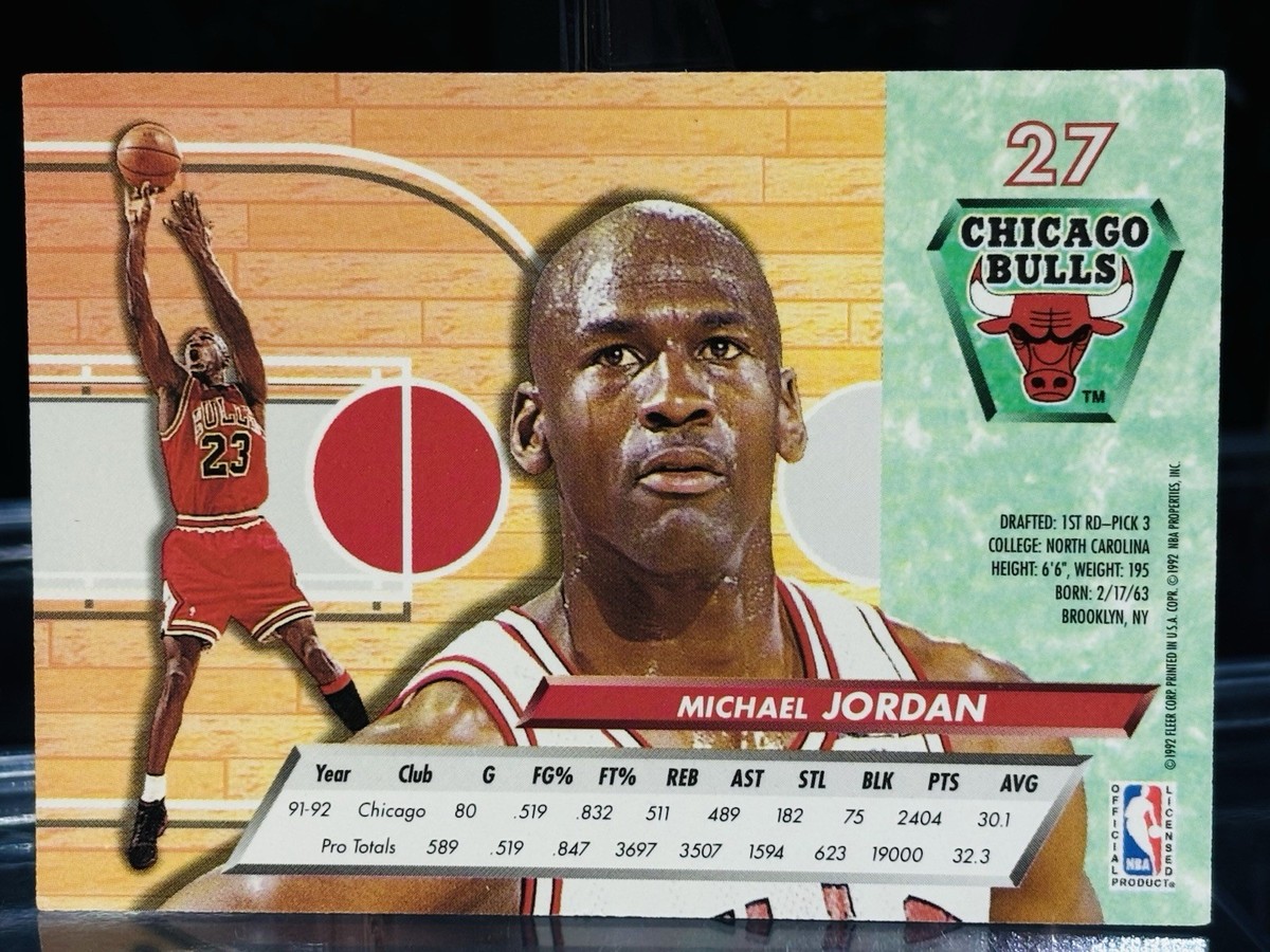 1992-93 Fleer Ultra Michael Jordan basketball card #27 NBA Chicago