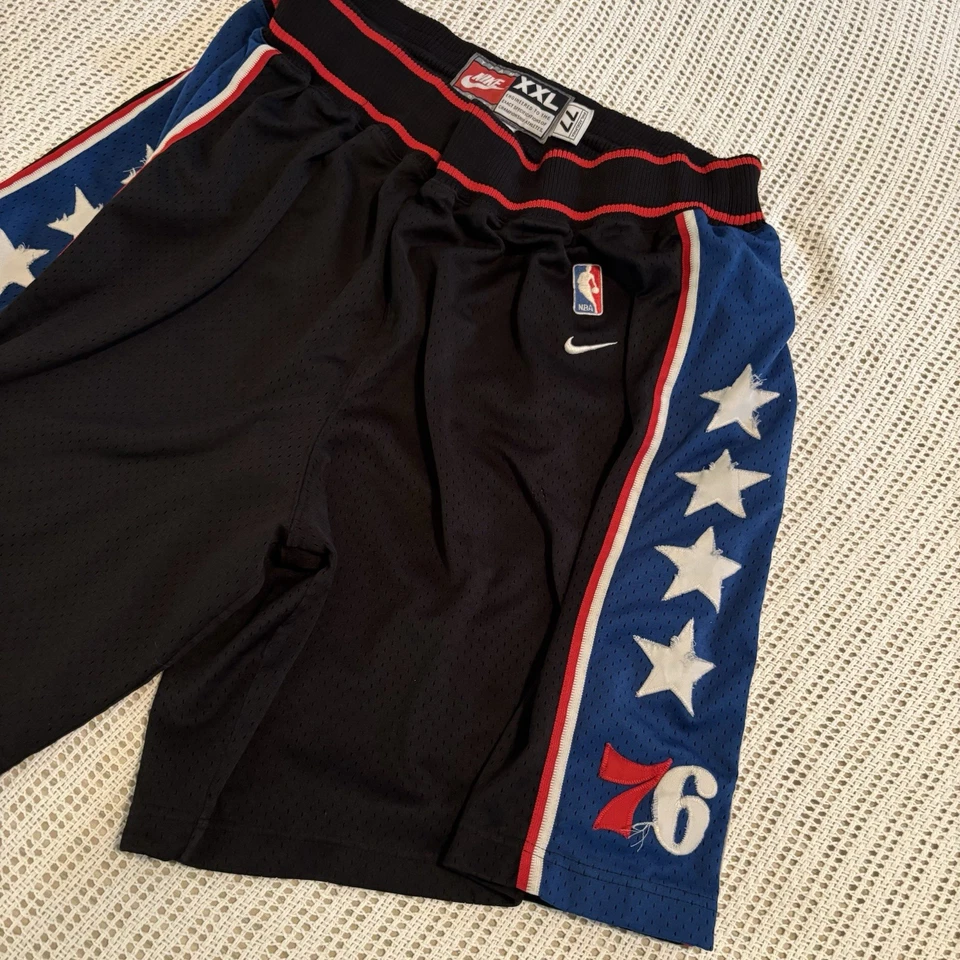 Philadelphia 76ers Nike Shorts Player Issue Worn #77 Black Basketball - Mens 2XL - Image 2 of 4