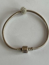 Chamilia Cham Sterling Silver Charm Bracelet with Snake Link & Ball Charm H-MARK