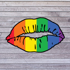 Pride Sticker Vinyl Decal Rainbow Lips LGBTQ Equality Love Gay Pride