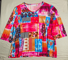 Susan Graver Top Womens Plus Size 2X Pink Ora...