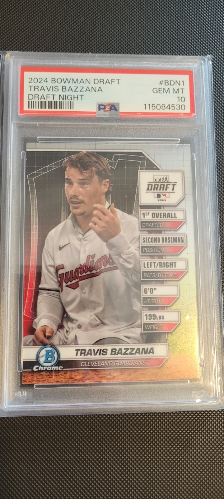  2024 Bowman Draft Travis Bazzana #BDN1 Draft Night Baseball Card PSA 10