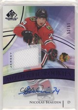 2020 Upper Deck SP Game Used Purple Jersey 53/65 Nicolas Beaudin #141 Auto 02h6