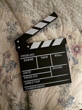 Movie Clapperboard Film Slate Reproduction Prop for Film Production Scene Take