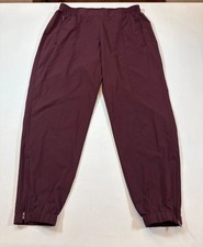 Old Navy Active StretchTech Joggers L Maroon Zippered Ankle FF260