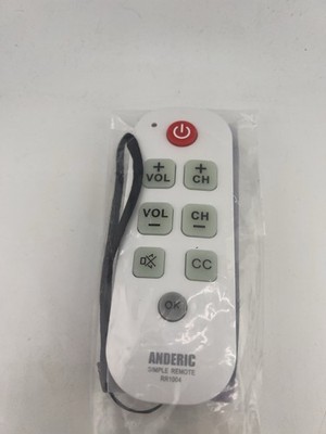 Anderic Simple Big Button 1-Device TV Universal Remote Control RR1004