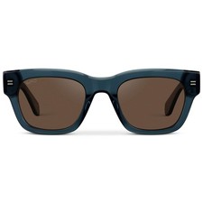 CLINT Men's Oversized Rectangular Sunglasses in Crystal Steel Blue by WMP Eyewea
