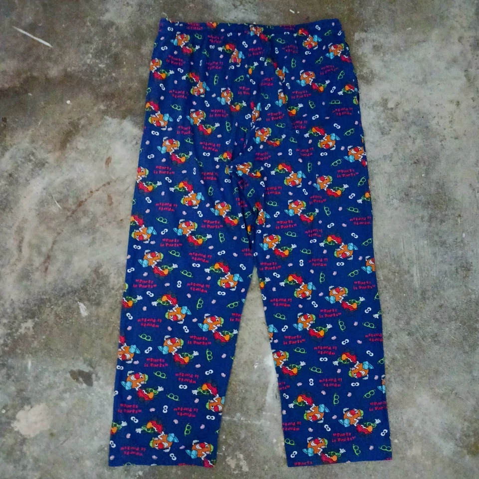 Y2K 'Hasbro' Mr. 马铃薯头尺寸 XL睡衣/休闲裤 — 第 3/4 张图片