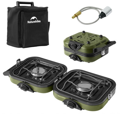 2-Burner Folding Camping Stove, 16000 BTU, Propane, Piezo Ignition, ETL