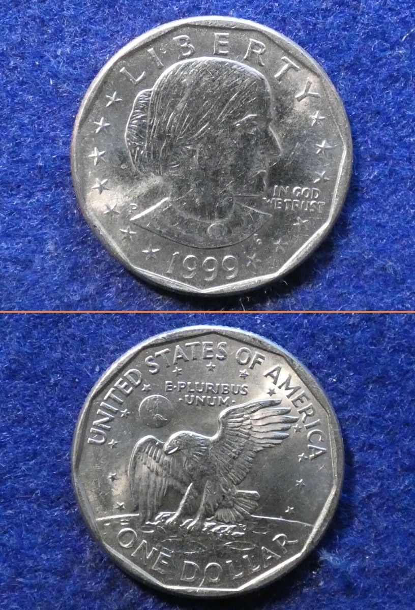 Mint Error 1999-P Susan B Anthony with Die Clash! #1092 | eBay