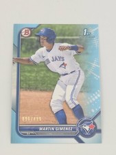 2022 Bowman Paper MARTIN GIMENEZ 1st Bowman SKY BLUE #BP-97 096/499 - Blue Jays