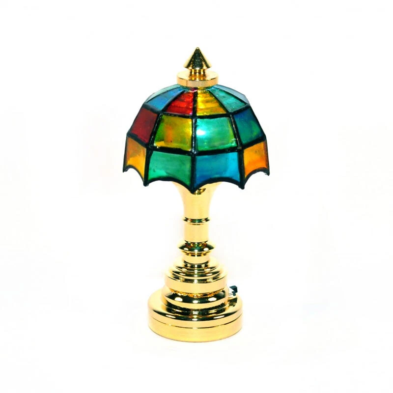 DOLLS HOUSE EMPORIUM Dolls House DE310 Tischlampe "Tiffany" LED ohne Batterie 1:12 für Puppenhaus