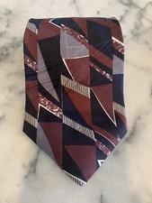Zylos George Machado Italian 100% Silk Geometric Brocade Tie Made In USA