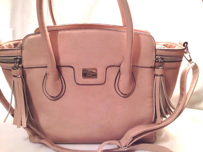 David Jones (Paris) Pink Coss-Body Shoulder Bag Purse Faux Leather