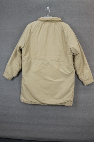 Vintage Lands' End Beige Parka COAT Plaid Lining Hooded XL Made in USA - Picture 7 of 9