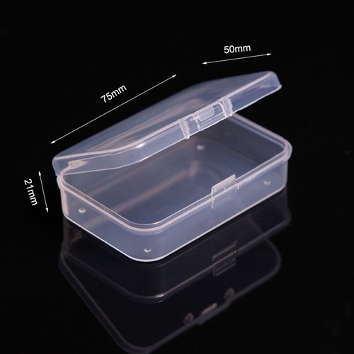 New Mini Square Clear Plastic Small Box Jewelry Storage Container Beads Case Box - Imagen 7 de 29