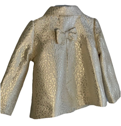 Gymboree Baby Toddler Gold Ivory Dress & Coat Set Size 12-18 Month Fancy Formal - Picture 10 of 12