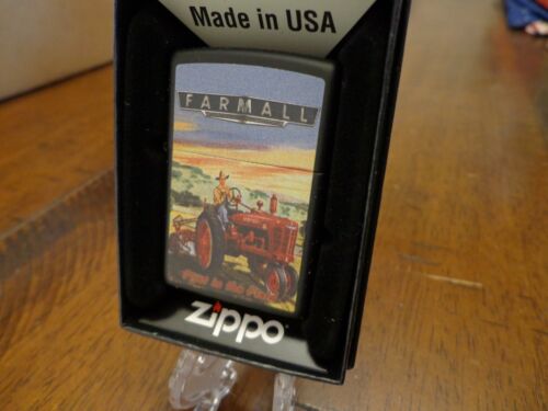 FARMALL FIRST IN THE FIELD TRACTOR FARMER PLOWING ZIPPO LIGHTER MINT IN BOX