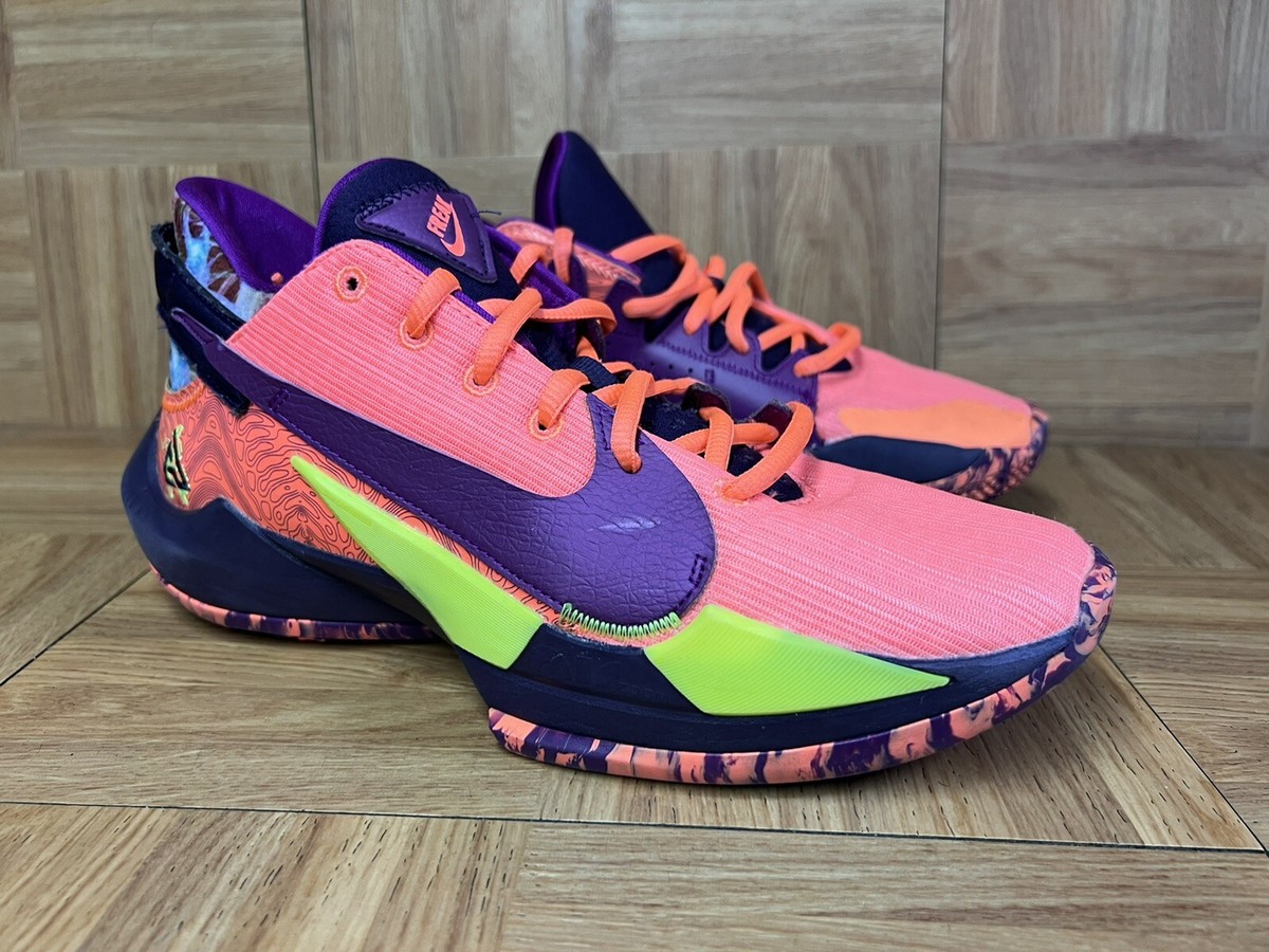 RARE🔥 Nike Zoom Freak Giannis Mango Volt Purple Sz 8.5 CW3162-800