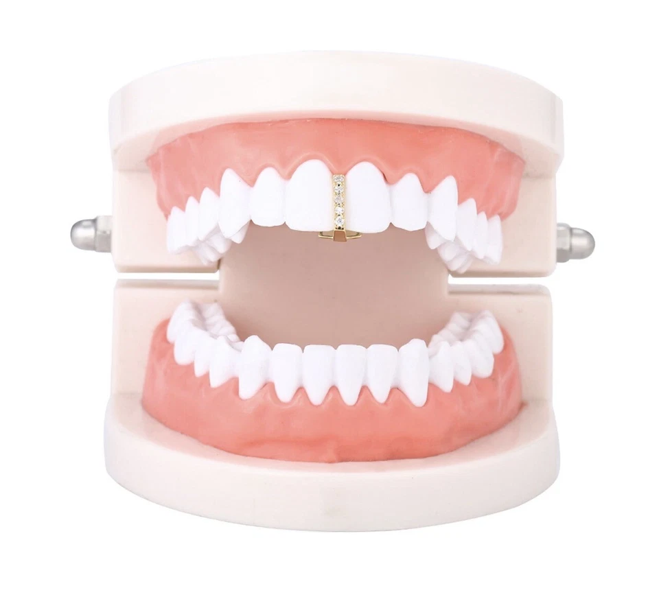 Dientes ortopédicos en forma de corazón circonita cúbica hombres/mujeres hip hop dientes brillantes Foto 4 de 4