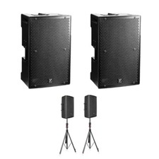 Pair of 2x Yorkville PS12P 12" Powered Speakers  Speaker Stands