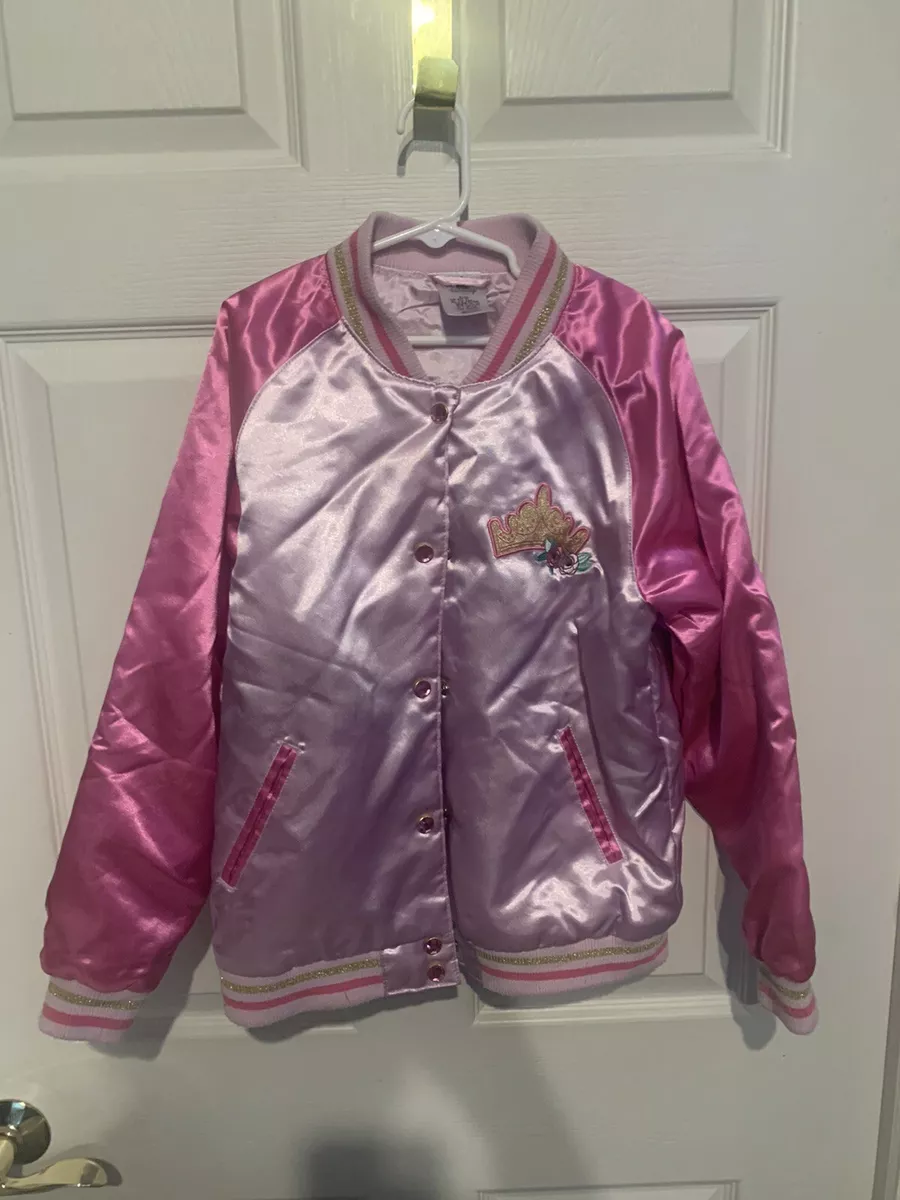Disney Store Princess Pink Satin Jacket Let Courage Lead The Way Child Sz L 9 10