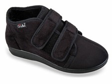 OrtoMed Klettschuhe Schwarz Senioren Schuhe Hausschuhe lose Einlage Weite H