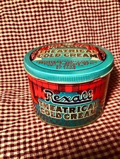Empty Vintage Rexall Theatrical Cold Cream Tin Can 16oz United Drug Co.