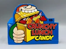 1980s Partial CRUNCHY LUNCH CANDY Topps Gum Store Display Box Top Vintage