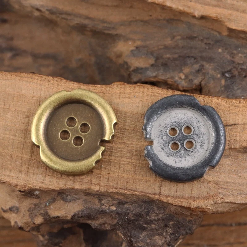 10x Metal Buttons Irregular 4-Hole for Craft Sewing Jacket Sweater Accessories - Image 2 of 4